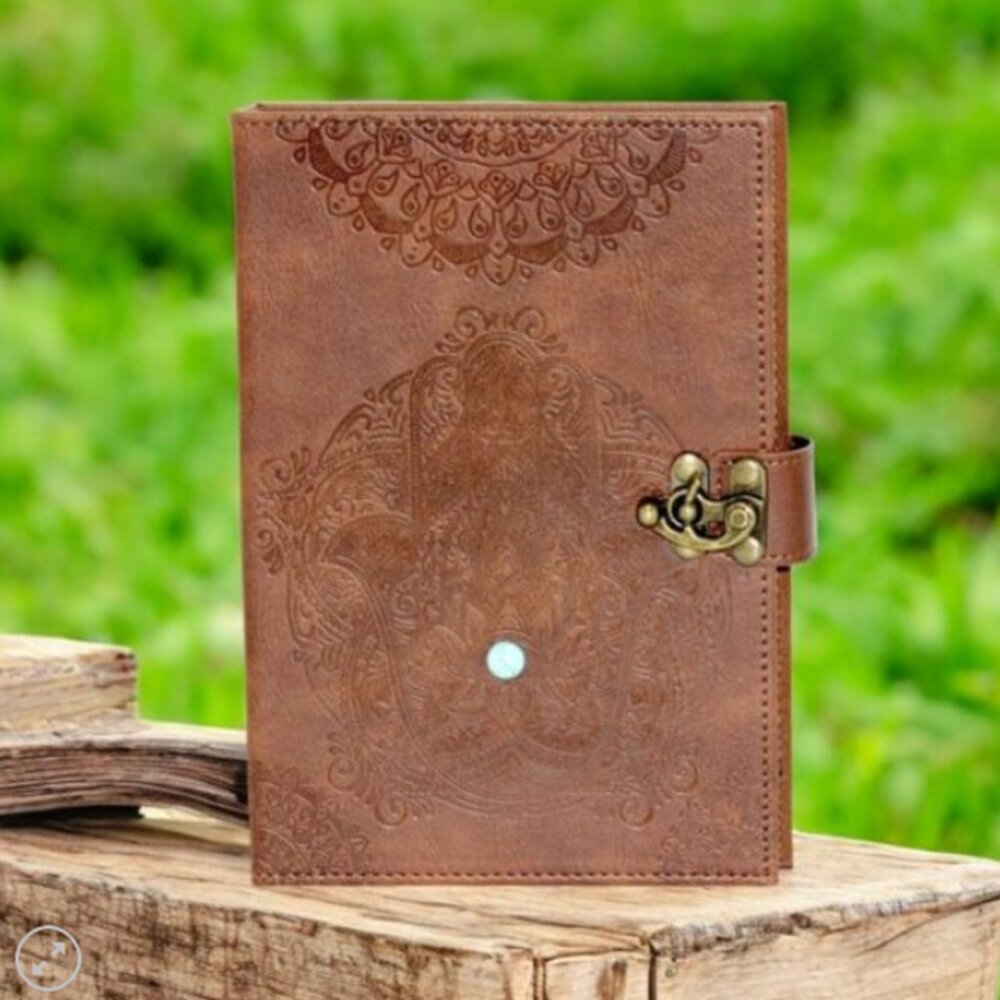Hamsa Protector of the Evil Eye Leather Bound Journal | New